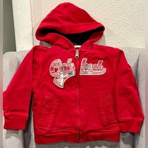 OshKosh B'gosh 24 months 2T Boys Kids Red Sweatshirt Hoodie Classic Preppy
